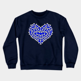 Blue Heart made of Bones Crewneck Sweatshirt